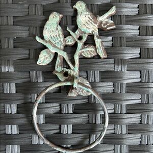 Bathroom Towel Rack Holder Birds Distressed Cottage